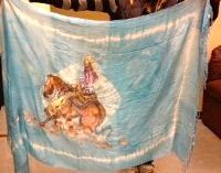 Blue Handpainted Shawl